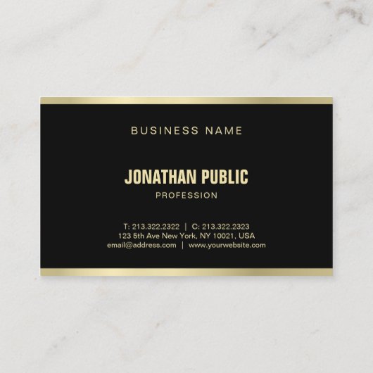 ブラックモダンと金ゴールドプロフェッショナルの魅力 名刺 (裏面)