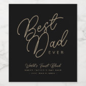 ブラックモダンと金ゴールド最高のパパ・エバー ワインラベル (シングルラベル)