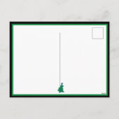 ブラックモダンに緑の青いクリスマスツリー シーズンポストカード (裏面)