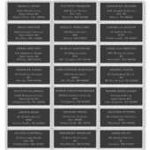 ブラックモダンのはっきりしたゲストアドレスのステッカー シール (正面)