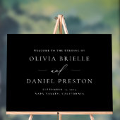 ブラックモダンの結婚ミニマルな歓迎サイン アクリルサイン (ニュートラル)