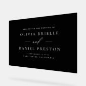 ブラックモダンの結婚ミニマルな歓迎サイン アクリルサイン (傾斜)