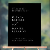 ブラックモダンの結婚ミニマルな歓迎サイン アクリルサイン (ニュートラル)