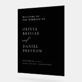 ブラックモダンの結婚ミニマルな歓迎サイン アクリルサイン (傾斜)