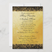 ブラックモダンの金箔 招待状 (裏面)