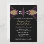 ブラックモダンろうけつ染めエレガンス結婚式招待状 招待状 (裏面)