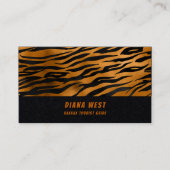 ブラックモダンアニマルプリント名刺 名刺 (正面)