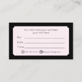 ブラックモダンアポイントメントカード 名刺 (裏面)
