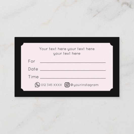 ブラックモダンアポイントメントカード 名刺 (裏面)