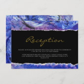 ブラックモダンアートウェディングレセプション エンクロージャーカード (正面/裏面)