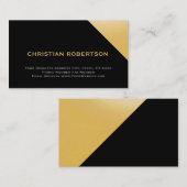 ブラックモダンイエローシンプルビジネスカード 名刺 (正面/裏面)