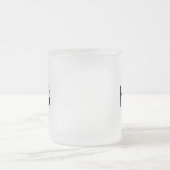 ブラックモダンイニシャルモノグはっきりしたラム フロストグラスマグカップ (中央)