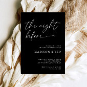 ブラックモダンウェディングリハーサルのディナー招待状 招待状