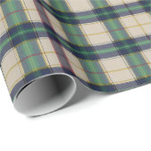 ブラックモダンウォッチタータンチェックプレイドクラシックブルー ラッピングペーパー (ロールコーナー)