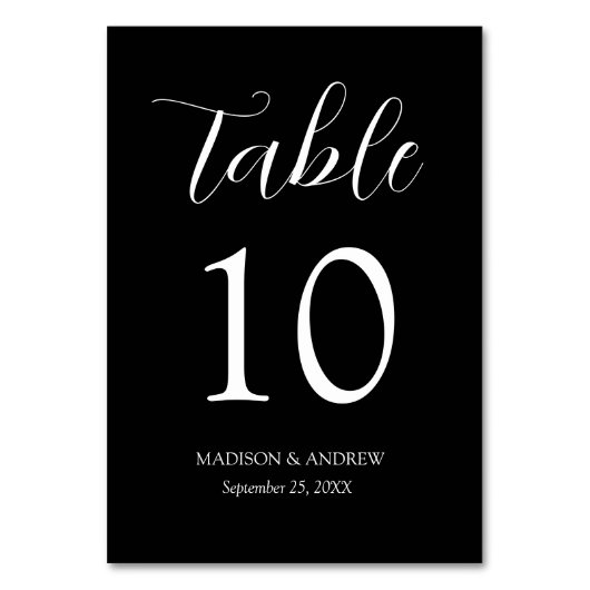 ブラックモダンエレガンス結婚ズ テーブルナンバー (正面)