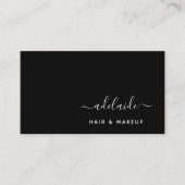 ブラックモダンエレガント美容師メイクアップアーティスト 名刺 (正面)