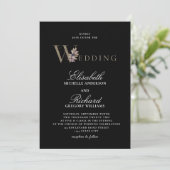 ブラックモダンオエレガントチャド結婚式招待状 招待状 (スタンド正面)