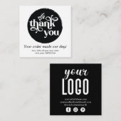 ブラックモダンオパーソナライズされたーダーサークル スクエア名刺 (正面/裏面)