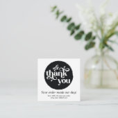 ブラックモダンオパーソナライズされたーダーサークル スクエア名刺 (スタンド正面)