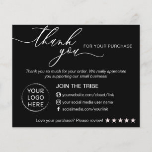 ブラックモダンオンラインストアSmall Business Thank チラシ