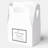 ブラックモダンカスタムウェディングウェルカムゲーブル フェイバーボックス (オープン)