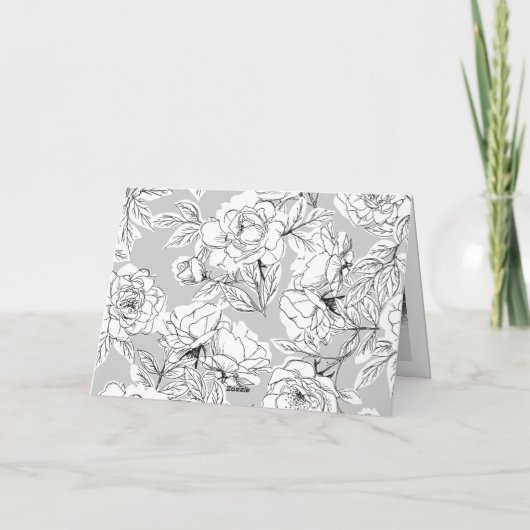 ブラックモダンカリグラフィーフォトウェディング サンキューカード (裏面)