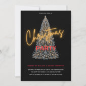 ブラックモダンクリスマスパーティの招待状 招待状 (正面)