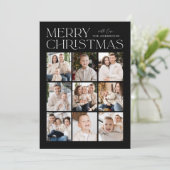 ブラックモダンクリスマス9フォトコラージュ シーズンカード (スタンド正面)