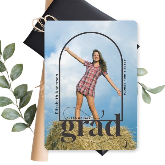 ブラックモダングラードアーチ写真院発表 サンキューカード