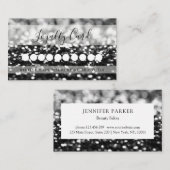 ブラックモダングリッターサロン&スパロイヤリティ 名刺 (正面/裏面)