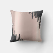 ブラックモダングリッタードリップバラ金ゴールドモノグラム クッション (裏面)