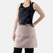 ブラックモダングリッターバラ金ゴールドモノグラム エプロン (インサイチュ)