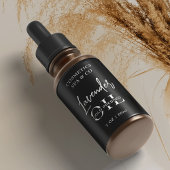 ブラックモダンコスメティックボトルラップのまわりに製品 ラベル