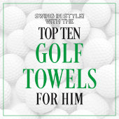 ブラックモダンゴルファークラシックスポーツ名モノグラム ゴルフタオル