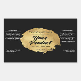 ブラックモダンゴールドフォイルグンジーラグジュアリーシック製品 長方形シール