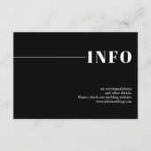 ブラックモダンシックタイポグラフィミニマ結婚リスト エンクロージャーカード (正面)