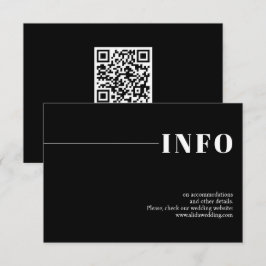 ブラックモダンシックタイポグラフィミニマ結婚リスト エンクロージャーカード