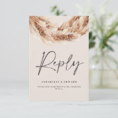 ブラックモダンシック素朴なスパーパスグラスウェディングRSVP 出欠カード (スタンド正面)