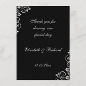 ブラックモダンシルバーの式結婚の指示 エンクロージャーカード (裏面)