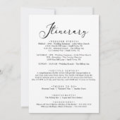 ブラックモダンシンプルのウェルカムレター&旅程 ノートカード (裏面)