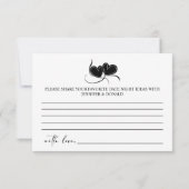 ブラックモダンシンプルスクリプトカップル日付の夜 ノートカード (裏面)