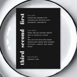 ブラックモダンシンプルタイポグラフィミニマ結婚リスト メニュー