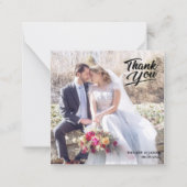 ブラックモダンシンプルフォトハンドレタ感謝していー ノートカード (正面)