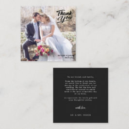 ブラックモダンシンプルフォトハンドレタ感謝していー ノートカード