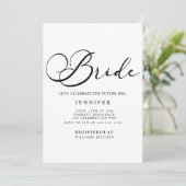 ブラックモダンシンプルブライダルシャワー 招待状 (スタンド正面)