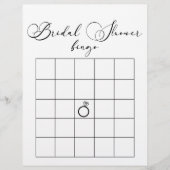 ブラックモダンシンプルブライダルシャワーBingo (正面)