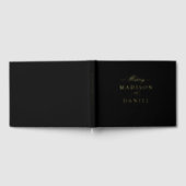 ブラックモダンスエレガントクリックラシックプ結婚 ゲストブック (全面)