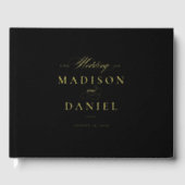 ブラックモダンスエレガントクリックラシックプ結婚 ゲストブック (正面)