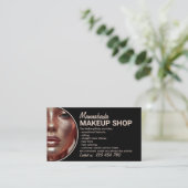 ブラックモダンスタイルカスタムフォトメイクアップ 名刺 (スタンド正面)