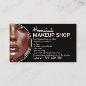 ブラックモダンスタイルカスタムフォトメイクアップ 名刺 (正面)